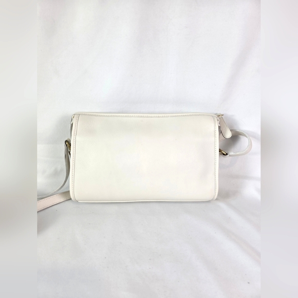 Vintage Coach Taylor 9944 Leather Crossbody White Ivory Glove Tanned Brass Bride - Picture 2 of 16